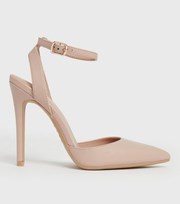New Look Pale Pink Strappy Pointed Stiletto Heel Court Shoes